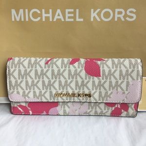 mk floral wallet
